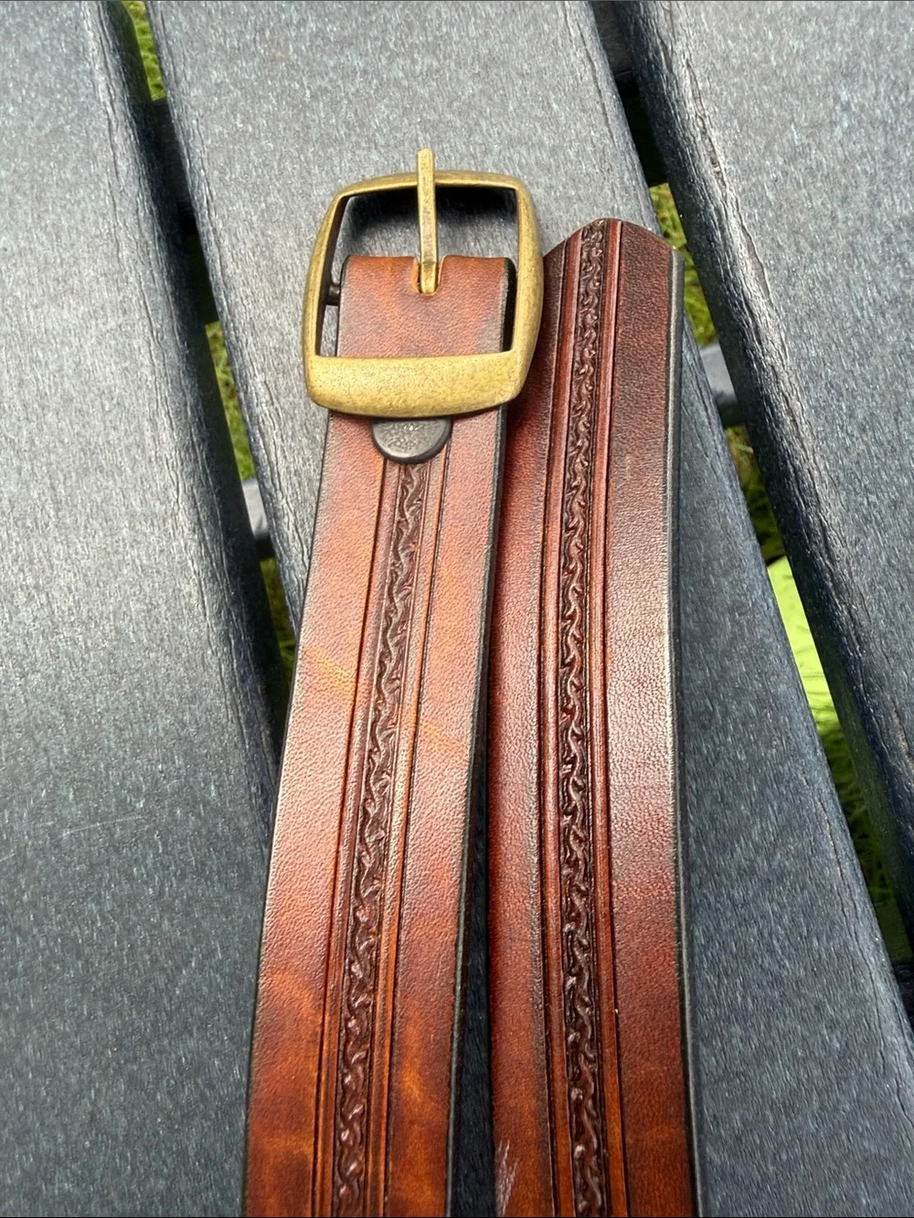 Hand Tooled Leather Belt